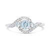9ct White Gold Swiss Blue Topaz And Diamond Twist Ring - D63185 Alternative Image