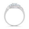 9ct White Gold Swiss Blue Topaz And Diamond Twist Ring - D63185 Alternative Image