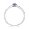 9ct White Gold Pear Amethyst And Diamond Wishbone Ring - D63187 Alternative Image