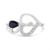 9ct White Gold Heart And Pear-Shaped Sapphire And Diamond Ring - D63190 Alternative Image
