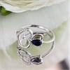9ct White Gold Heart And Pear-Shaped Sapphire And Diamond Ring - D63190 Alternative Image