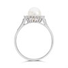 9ct White Gold Freshwater Pearl And Diamond Cluster Ring - D63192 Alternative Image