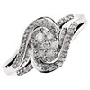9ct White Gold Diamond Daisy Swirl Cluster Ring - 1/2ct - D6319 Alternative Image