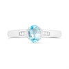 9ct White Gold Oval Blue Topaz And Diamond Ring - D63200 Alternative Image