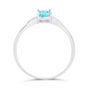 9ct White Gold Oval Blue Topaz And Diamond Ring - D63200 Alternative Image