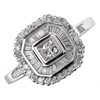 9ct White Gold Diamond Octagonal Cluster Ring - 1/2ct - D6338 Alternative Image