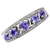 9ct White Gold Tanzanite And Diamond Ring - 20pts Exclusive - D6351 Alternative Image