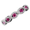 9ct White Gold Ruby And Diamond Double Plait Ring - 17pts - D6353 Alternative Image