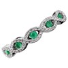 9ct White Gold Emerald And Diamond Double Plait Ring - 17pts - D6370 Alternative Image