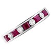 9ct White Gold Ruby And Diamond Half Eternity Ring - 30pts - D6375 Alternative Image