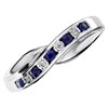 9ct White Gold Sapphire And Diamond Crossover Half Eternity Ring - D6387 Alternative Image