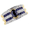 9ct Gold Diamond And Sapphire Band Ring - 22pts - D6590 Alternative Image