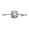 9ct White Gold Diamond Cushion Halo Cluster Ring - 15pts - D66129 Alternative Image