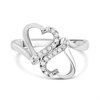 9ct White Gold Diamond Double Heart Ring - 15pts - D66148 Alternative Image