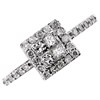 9ct White Gold Diamond Square Cluster Ring - 1/2ct - D6632 Alternative Image