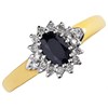 9ct Gold Diamond And Sapphire Cluster Ring - 15pts - D6755 Alternative Image