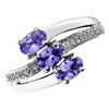 9ct White Gold Tanzanite And Diamond Crossover Ring - EXCLUSIVE - D6804 Alternative Image