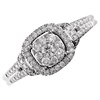 9ct White Gold Diamond Cushion Halo Cluster Ring - 40pts - D6854 Alternative Image