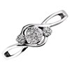 9ct White Gold Diamond Trilogy Cluster Crossover Ring - 8pts - D6895 Alternative Image