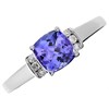 9ct White Gold Cushion Tanzanite And Diamond Ring - 6pts - EXCLUSIVE - D71104 Alternative Image