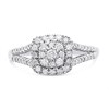 9ct White Gold Diamond Cushion Cluster Ring - 1/2ct - D71178 Alternative Image