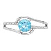 9ct White Gold Blue Topaz And Diamond Ring - D72130 Alternative Image