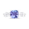 9ct White Gold Cushion Tanzanite And Diamond Ring - D72135 Alternative Image