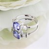9ct White Gold Cushion Tanzanite And Diamond Ring - D72135 Alternative Image