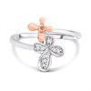 9ct White And Rose Gold Diamond-Set Flower Ring - D72147 Alternative Image