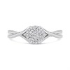 9ct White Gold Diamond Twist Cluster Ring - D72150 Alternative Image