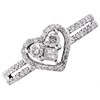 9ct White Gold Diamond Heart Cluster Ring - 1/2ct - D7227 Alternative Image