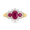 9ct Gold Ruby And Diamond Cluster Ring - 1/2ct - D7437 Alternative Image