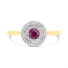 9ct Gold Ruby And Diamond Circle Cluster Ring - 16pts - D7442 Alternative Image