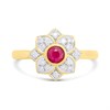 9ct Ruby & Diamond Round Cluster Ring - D7447 Alternative Image
