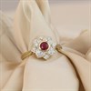 9ct Ruby & Diamond Round Cluster Ring - D7447 Alternative Image