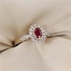 9ct Oval Ruby And Diamond Cluster Ring, 1/4ct - D7448 Alternative Image