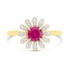 9ct Gold Ruby And Diamond Flower Cluster Ring - D7450 Alternative Image