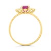 9ct Gold Ruby And Diamond Flower Cluster Ring - D7450 Alternative Image