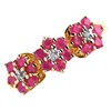 9ct Gold Diamond And Ruby Flower Cluster Ring - D7486 Alternative Image