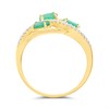 9ct Oval Emerald And Diamond Swirl Ring - D7514 Alternative Image