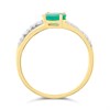9ct Off-set Oval Emerald And Diamond Crossover Ring - D7515 Alternative Image