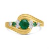 9ct Gold Emerald And Diamond Swirl Ring - D7622 Alternative Image