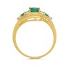 9ct Gold Emerald And Diamond Swirl Ring - D7622 Alternative Image