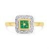 9ct Gold Emerald And Diamond Cluster Ring - D76234 Alternative Image