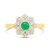 9ct Emerald And Diamond Round Cluster Ring - D7641 Alternative Image