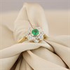 9ct Emerald And Diamond Round Cluster Ring - D7641 Alternative Image