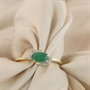 9ct Off-set Oval Emerald And Diamond Cluster Ring - D7642 Alternative Image
