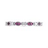 9ct White Gold Ruby And Diamond Band Ring - 15pts - D7789 Alternative Image