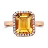 9ct Rose Gold Citrine And Diamond Cluster Ring - 20pts - D7837 Alternative Image