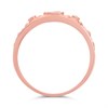 9ct Rose Gold Matt Finish Emerald And Diamond Ring - D7862 Alternative Image